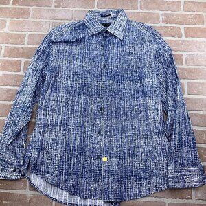 Jhane Barnes Shirt Men XLarge Blue White JB i.d. Classic Dress Party Classic‎